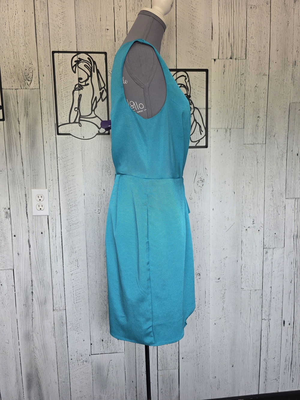 NWT BCBGeneration Teal One-Shoulder Ruffle Dress – Size 12 - Picture 2 of 16